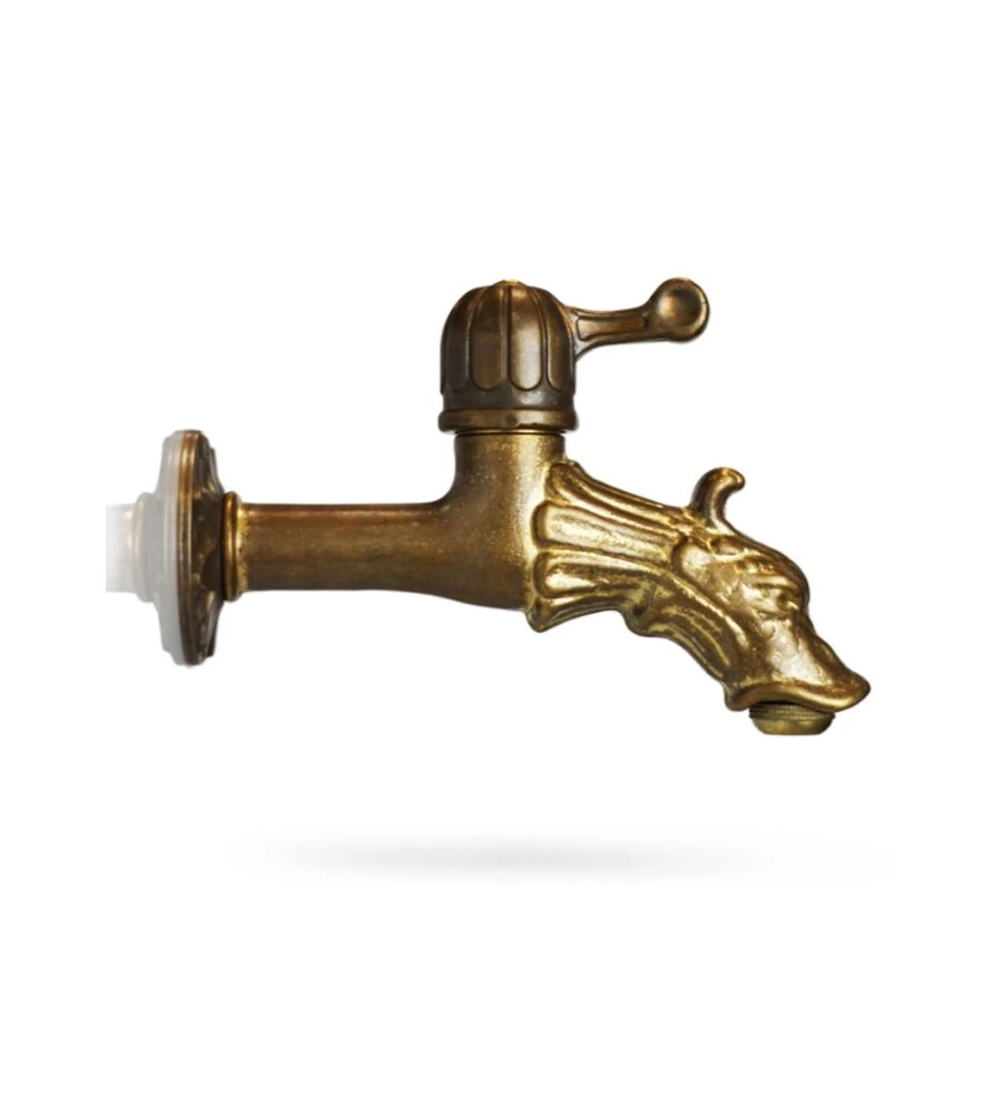 RUBINETTO PER FONTANA DA GIARDINO IN OTTONE BRONZATO R2 DA 1/2" - KAM